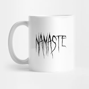 Black Metal Script Namaste Mug